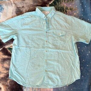 Old Navy Men’s Light Aqua Short-Sleeve Button-Down Shirt sz XXL